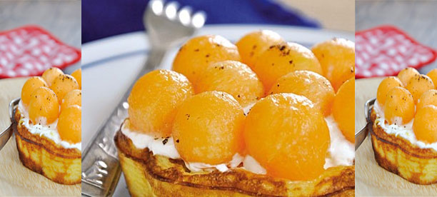 Gaufres au melon et crème légère au citron