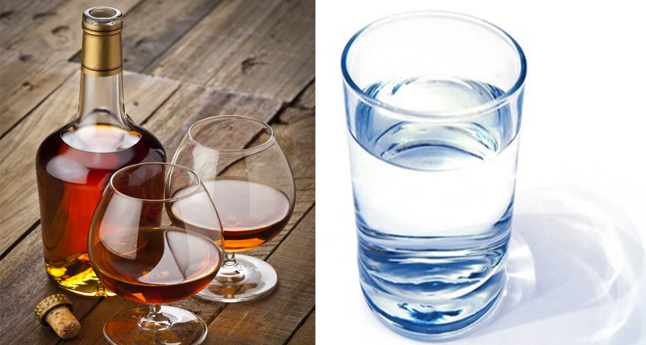 Relayez alcool et eau