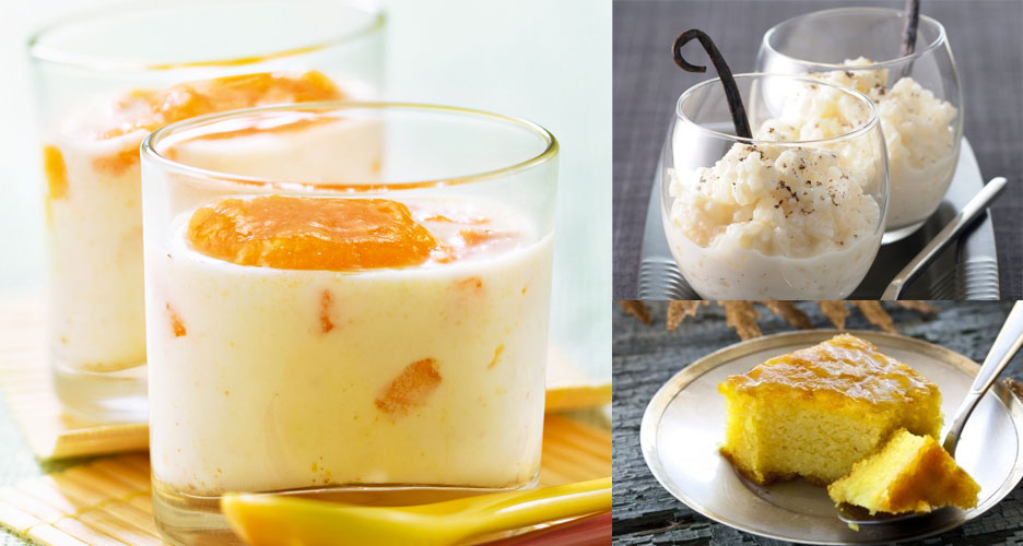 différentes catégories de desserts lactés
