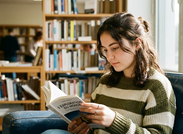 Une jeune fille lit un livre pour cultiver la curiosité et explorer le monde.
