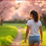 Femme méditative dans un moment de sérénité et d'introspection, symbolisant le détachement et la reconnexion à soi