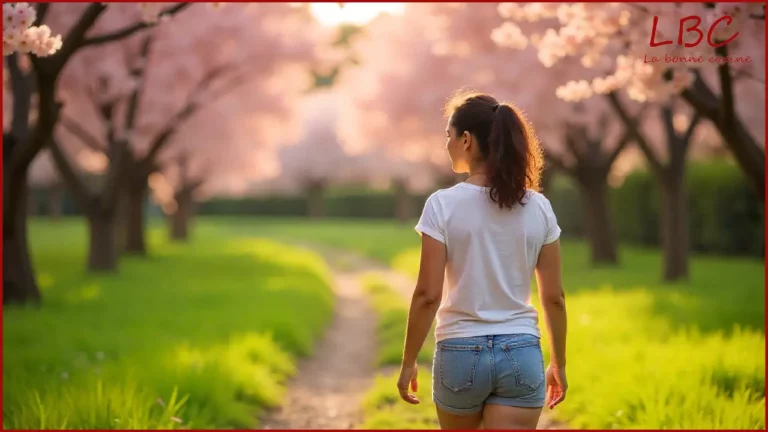 Femme méditative dans un moment de sérénité et d'introspection, symbolisant le détachement et la reconnexion à soi