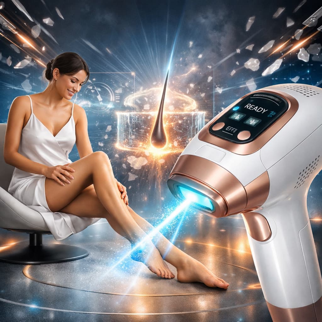 Futuristic laser hair removal with an advanced device on smooth legs.com