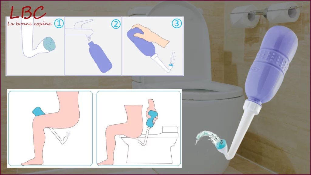 Bidet portable en main, prêt à être utilisé | labonnecopine.com