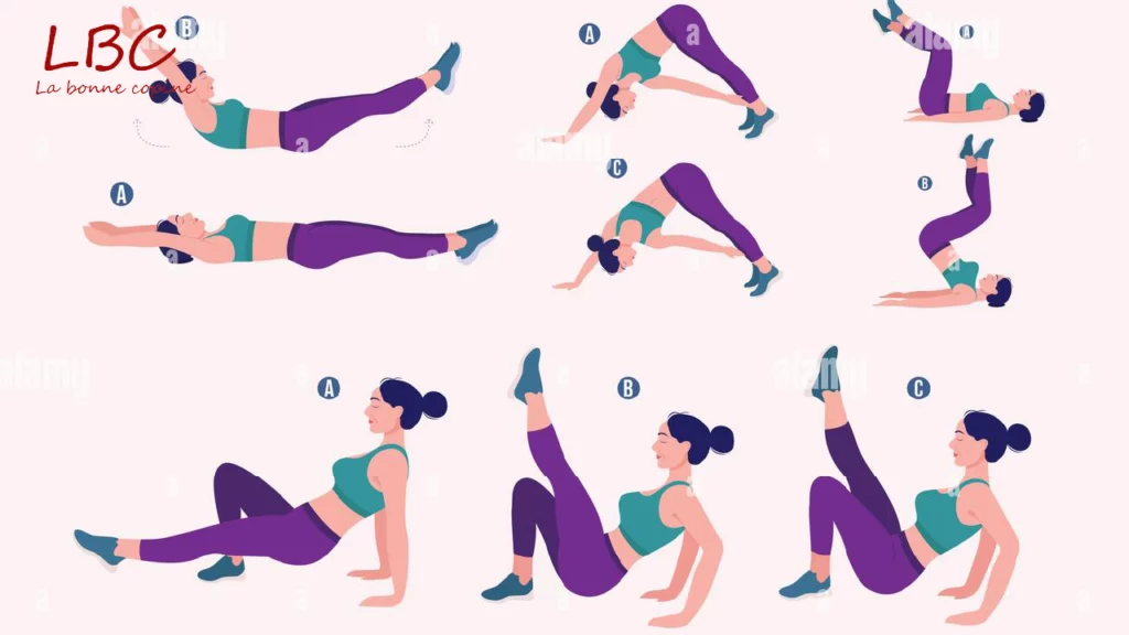 Vrouw in een levendige thuis cardio‑sessie, vol energie en focus