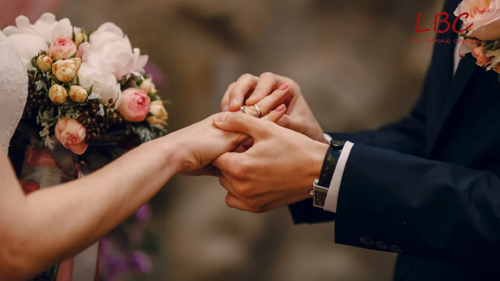 Échange d'alliance lors d'un mariage | labonnecopine.com