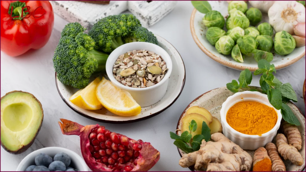 Aliments sains et colorés sur surface blanche| labonnecopine.com