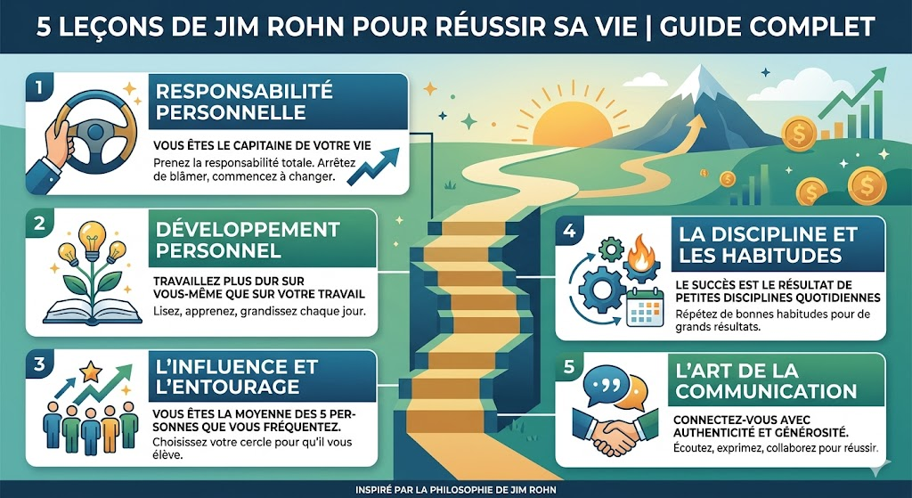 Infographic: 5 Jim Rohn lessen voor een geslaagd leven
