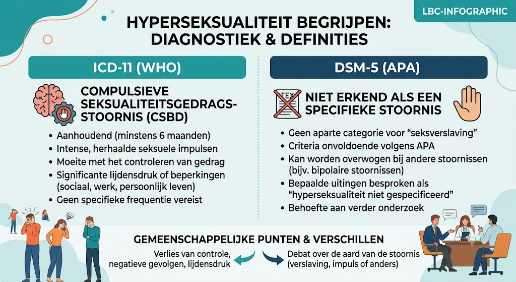 hyperseksualiteit definitie CSBD ICD-11 DSM-5 schema