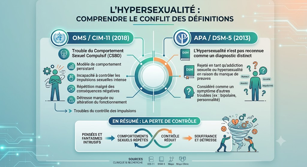 hypersexualité définition CSBD ICD-11 DSM-5 schéma