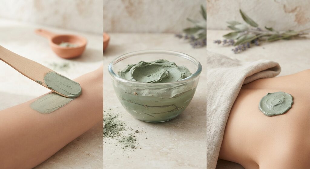 Argile verte appliquée sur la peau | La Bonne Copine