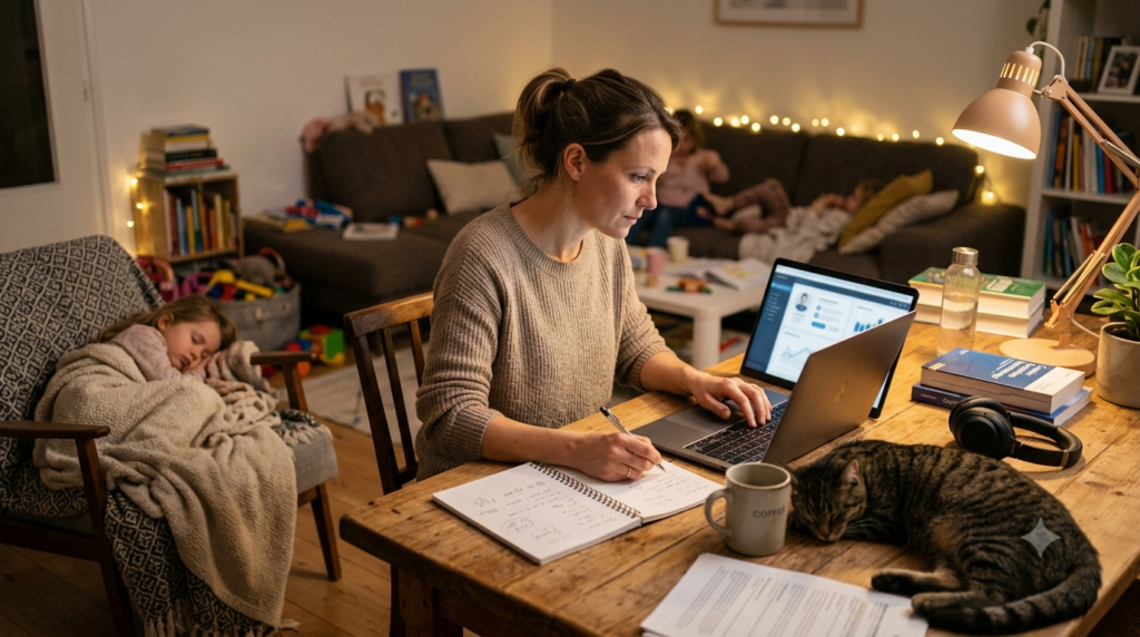 Reconversion professionnelle &agrave; 30-40 ans : m&egrave;re &eacute;tudiant le soir en famille | La Bonne Copine