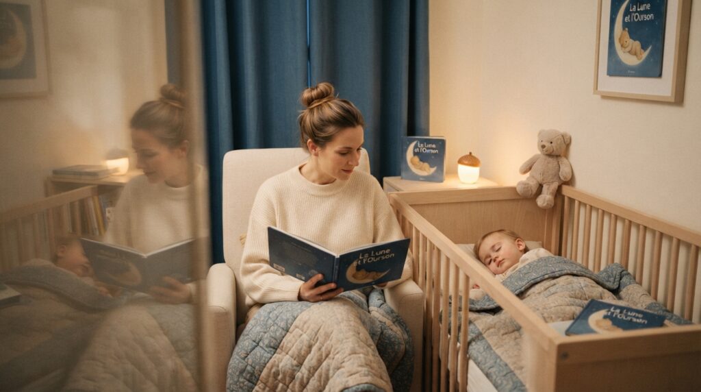 Une mère lit une histoire à son bébé pour le rassurer | La Bonne Copine